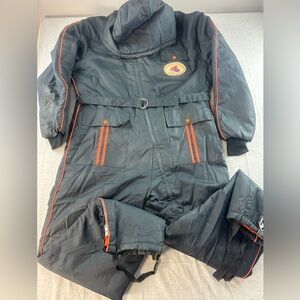 Skidoo snowsuit vintage 1950s size medium black